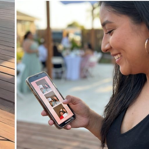 Guest receiving her photo strip on her phone