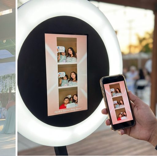 Photo strip on the booth screen and on a guest phone