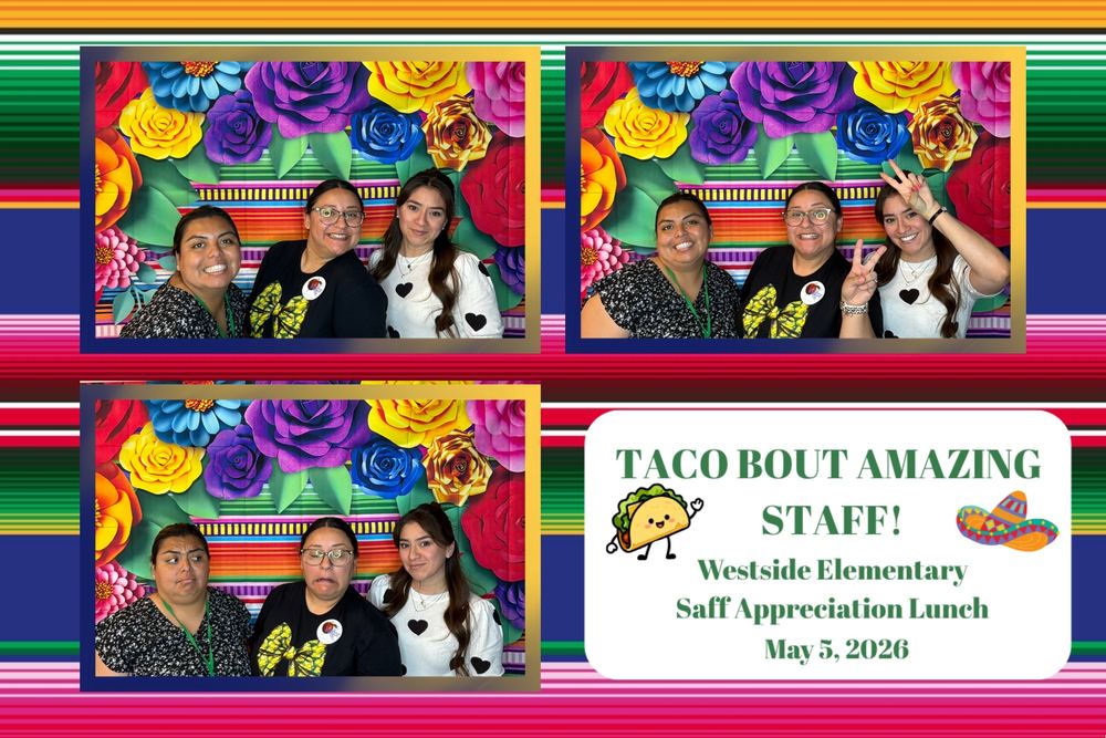 Staff appreciation lunch photo booth strip with custom overlay